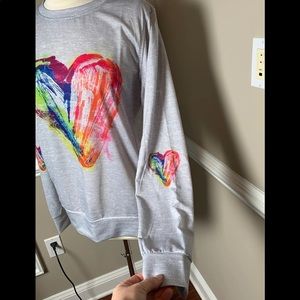 Heart watercolor long sleeve tee